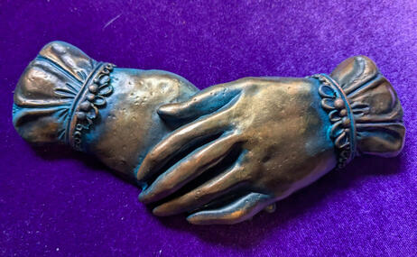 Mourning Hands sculpted, moulded, cast in urethane resin and painted