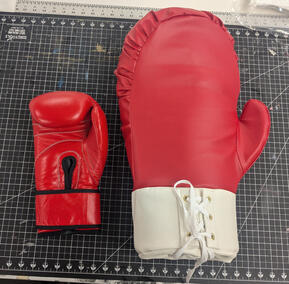 Inside Giant Boxing Glove Prop (purchased glove for reference)